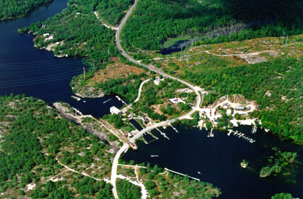 Lock 44 Big Chute aerial view