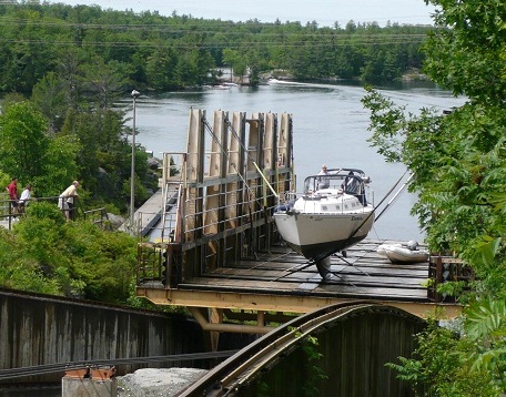 Lock 44 Boat travels Marine Railway