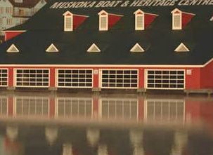 Boat garage at the Muskoka Boat and Heritage Centre in Gravenhurst