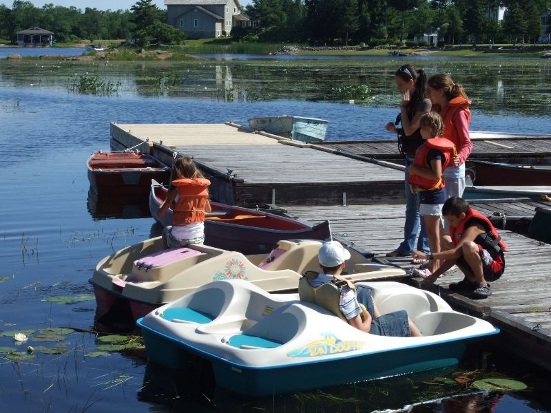 Getting ready to go out in pedalboats