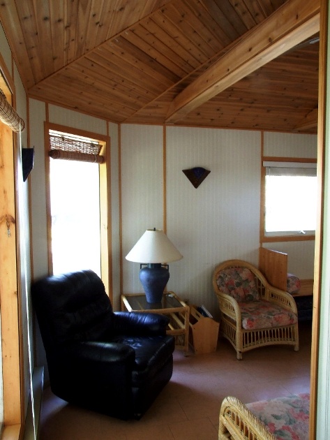 view of the living room from the hallway