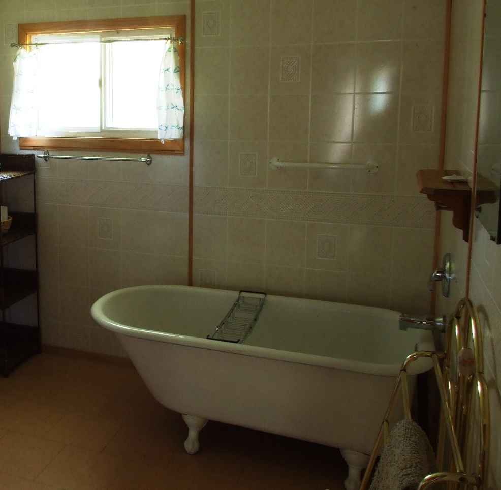 Cottage #7, cast iron bathtub