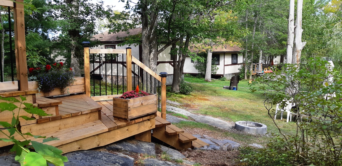 Cottage #1, side view to cottages #2 & #3