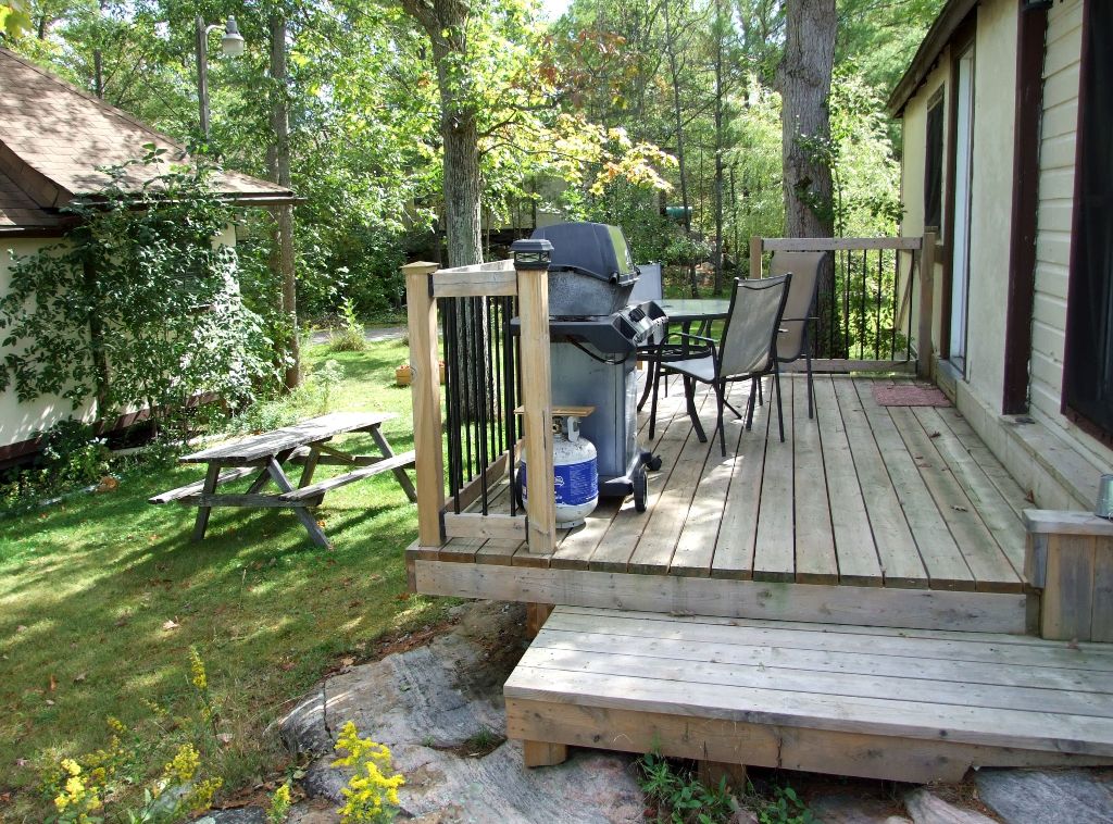 Cottage #2, deck view to the centre