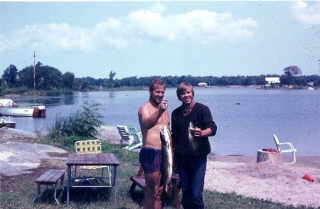 Father and brother on the beach at Elm Cove Cottages