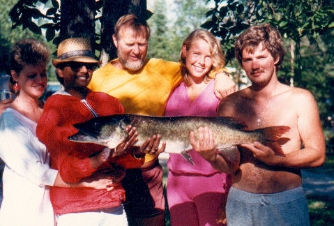 A grand Muskie caught by an Elm Cove Cottager